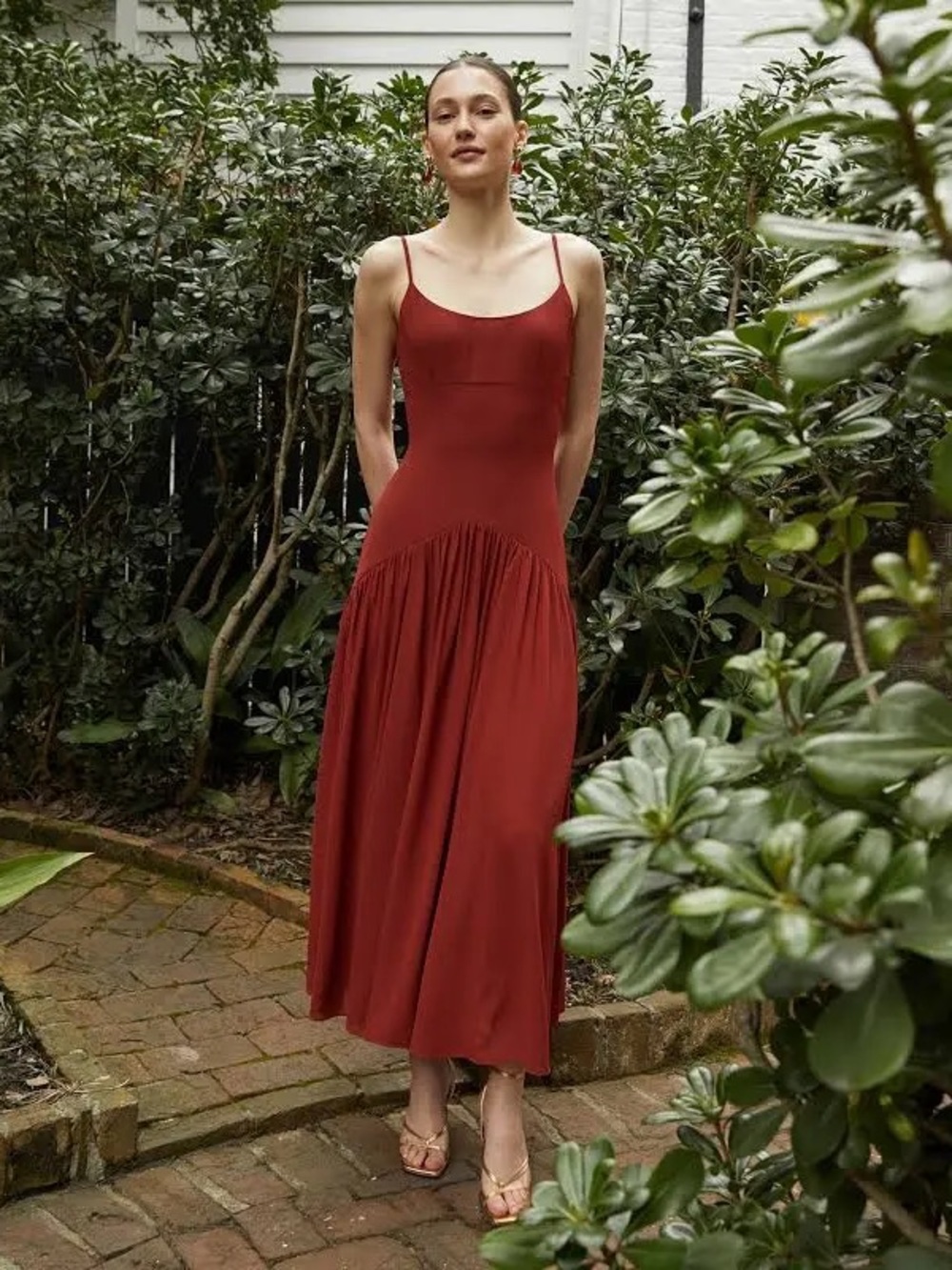 o.p.t. Fenna Rust Red Midi Sun Dress - NWT Sz 2